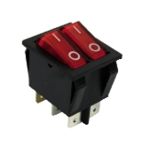 GBC 24.2510.00 - Switch with light (Red) ON-OFF Double - Bipolar 3 contacts 15A Switches